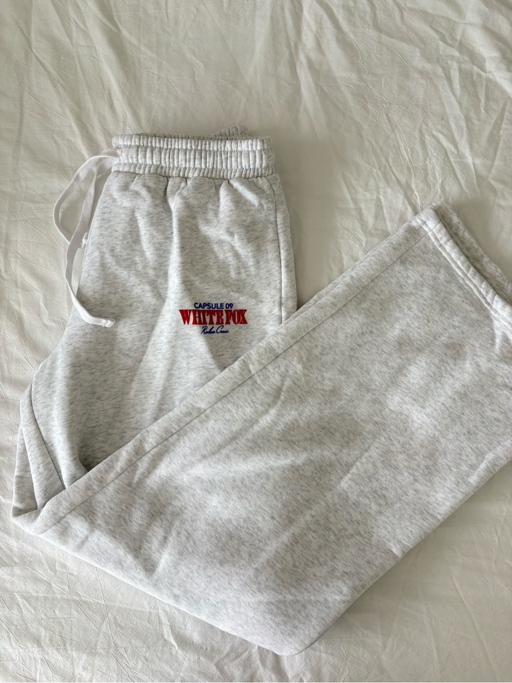 WHITEFOX Women's White Wide-Leg Sweatpants - Picture 3 of 4